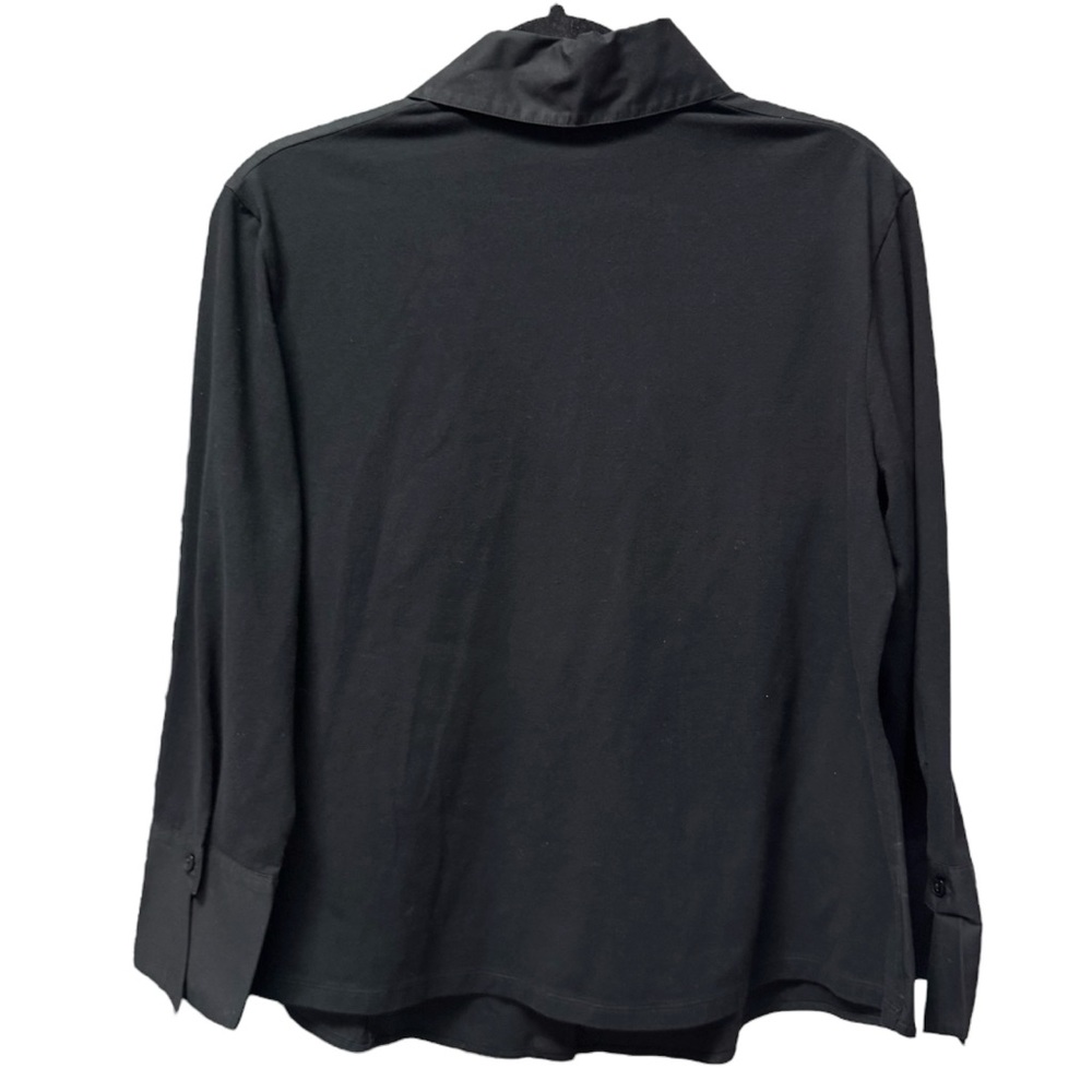 Anne Fontaine Connie 3/4 Sleeve Cotton Poplin Button Down Shirt - Picture 3 of 7